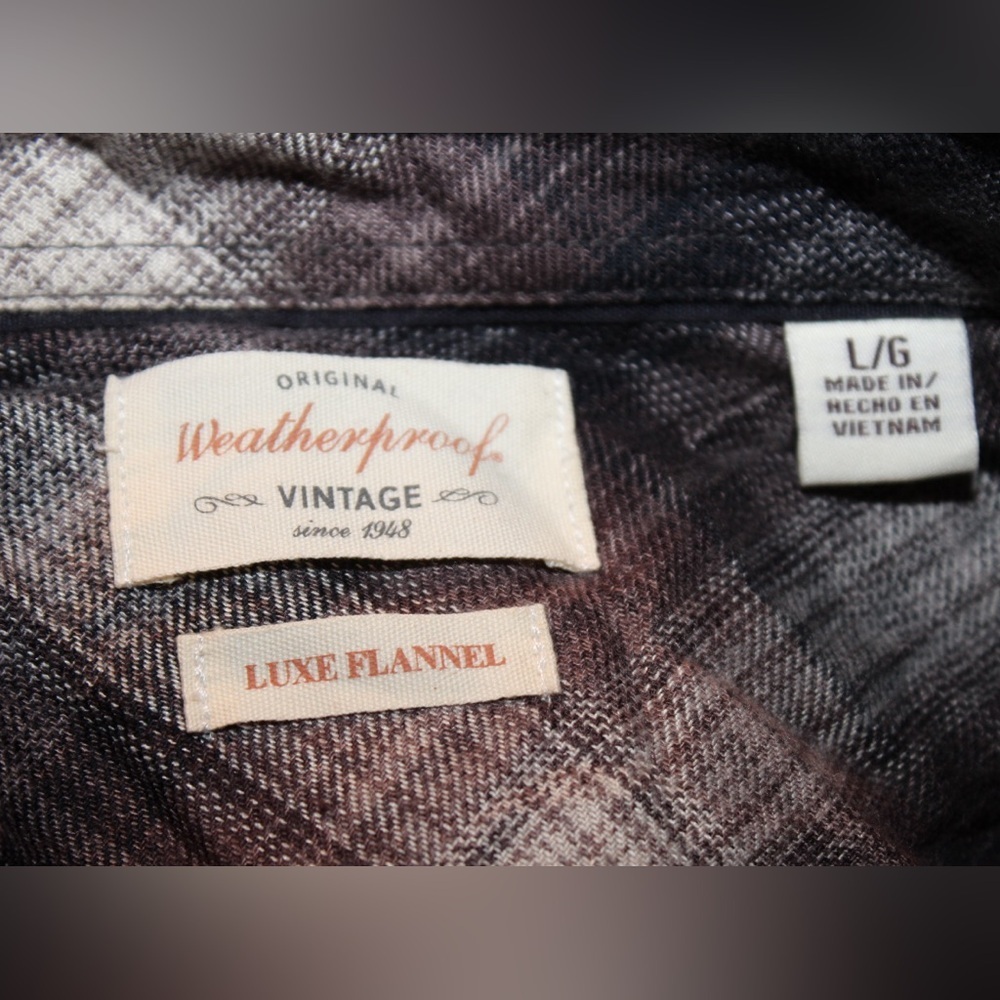 Weatherproof Vintage Men’s Flannel Button Down Shirt Large - Picture 3 of 4